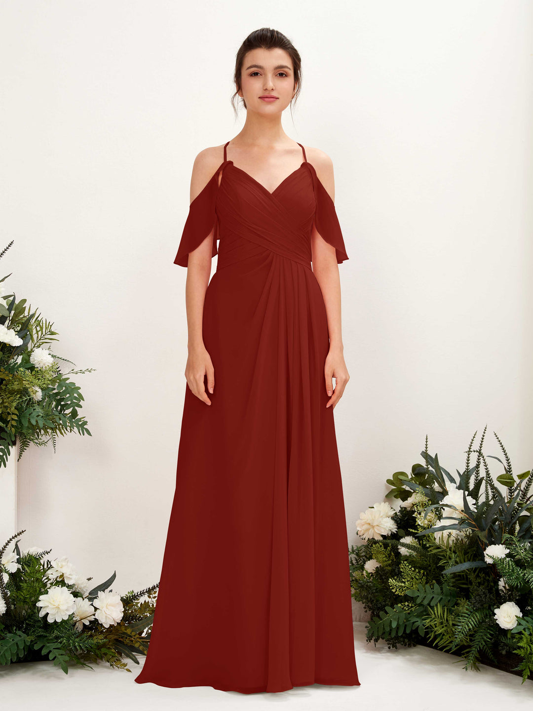 Carlyna Robe Trapèze Épaule Dénudée Longueur ras du sol Robes de demoiselle d&