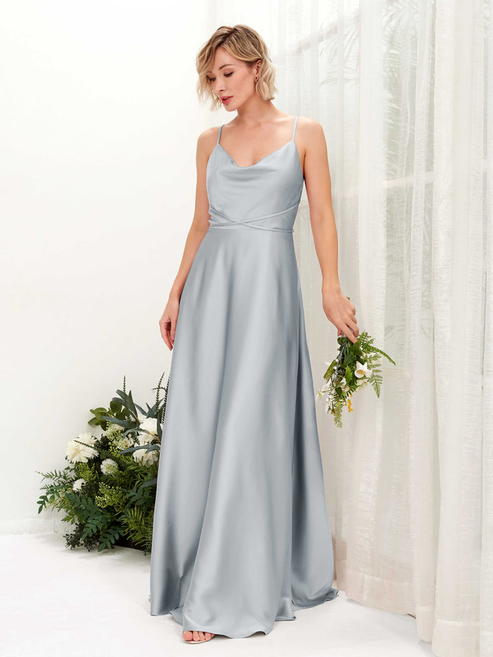 Carlyna Robe Trapèze Longueur Ras du Sol Col Bénitier Robes de Demoiselle d&