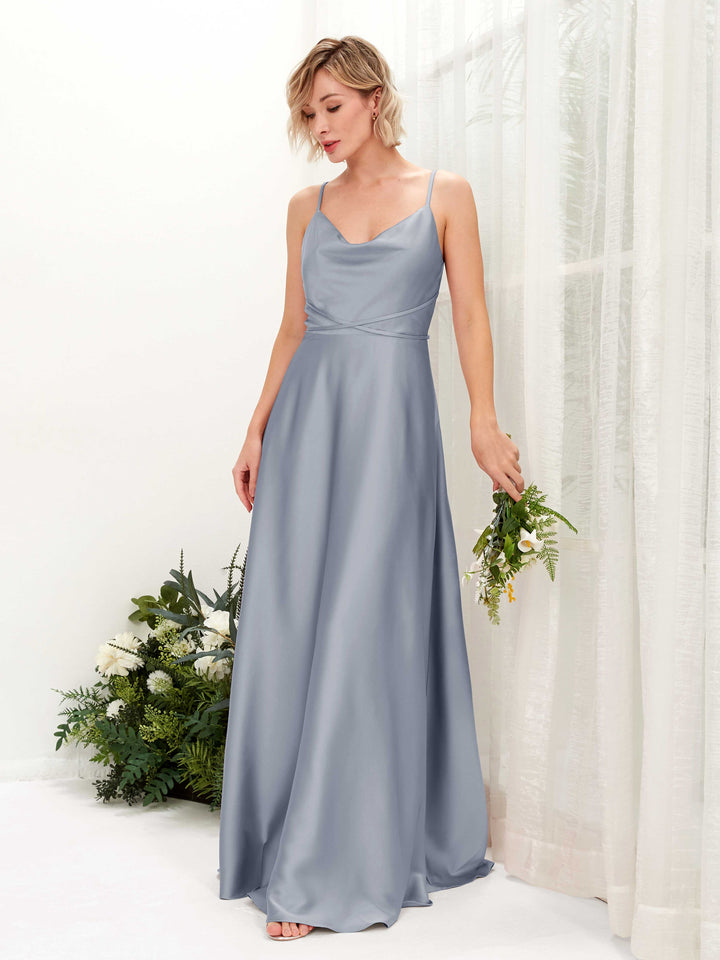 Carlyna Robe Trapèze Longueur Ras du Sol Col Bénitier Robes de Demoiselle d&