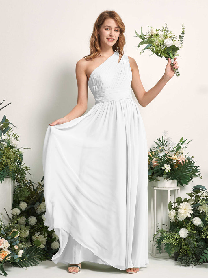 Carlyna Robe Trapèze Longueur ras du sol Décolleté Asymétrique Mousseline Demoiselle d&