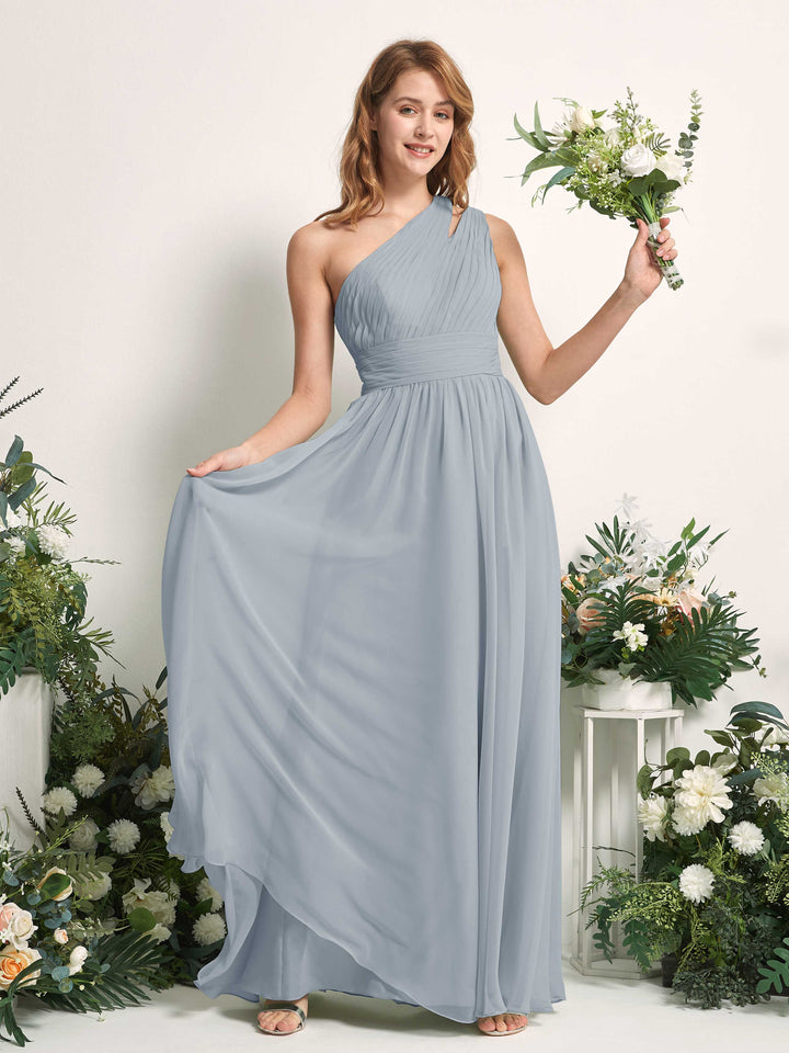 Carlyna Robe Trapèze Longueur ras du sol Décolleté Asymétrique Mousseline Demoiselle d&