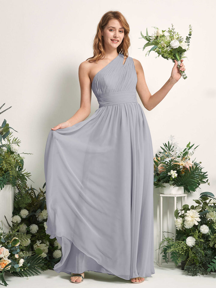 Carlyna Robe Trapèze Longueur ras du sol Décolleté Asymétrique Mousseline Demoiselle d&