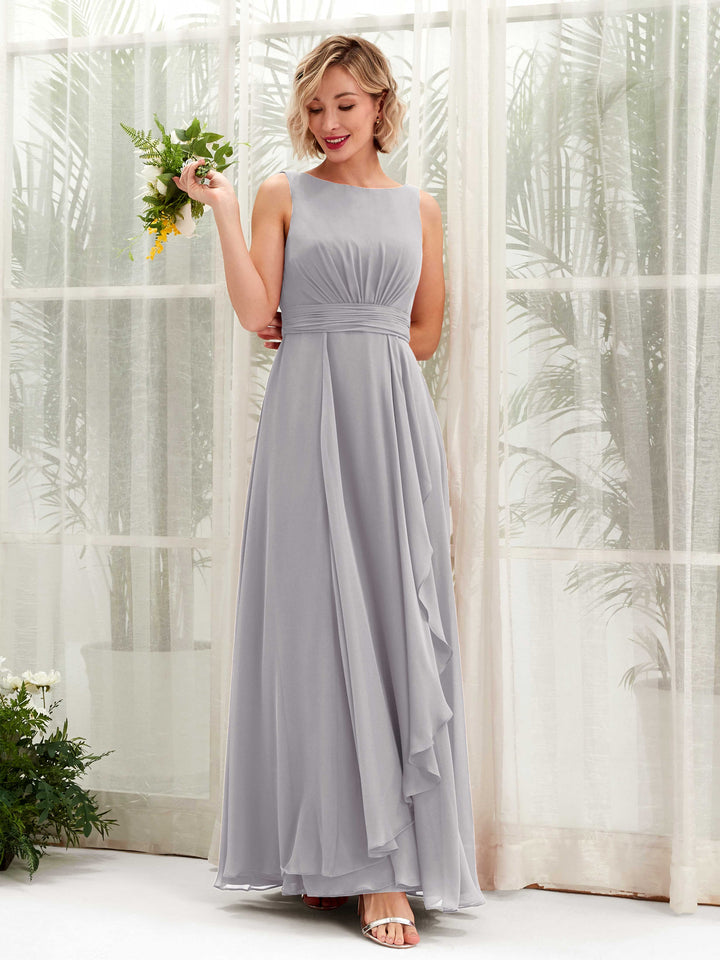Carlyna Robe trapèze longueur ras du sol encolure bateau demoiselle d&