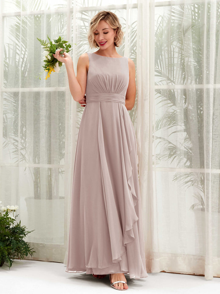 Carlyna Robe trapèze longueur ras du sol encolure bateau demoiselle d&