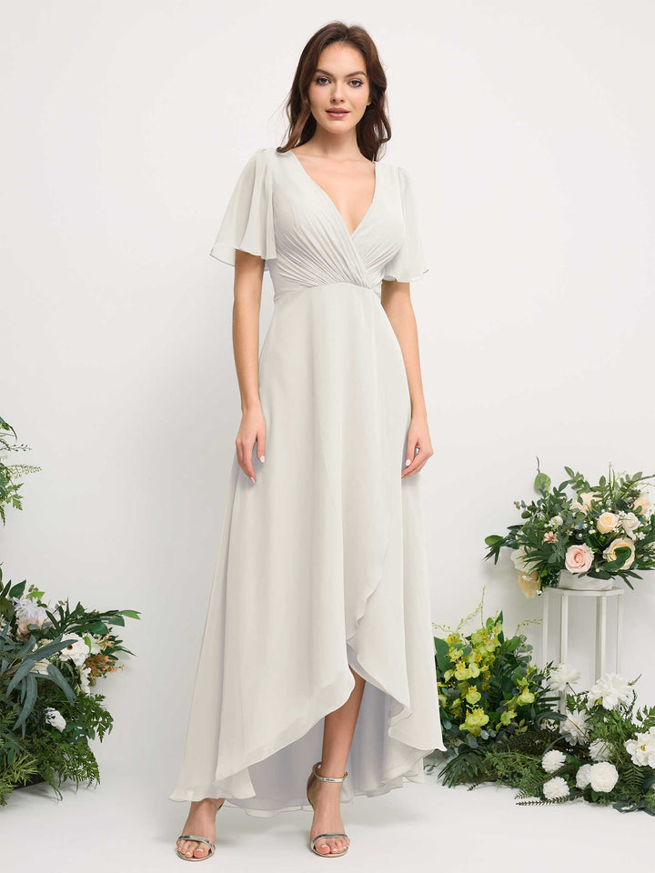 Carlyna Robe Trapèze Mousseline Col V Longueur ras du sol Robe de demoiselle d&