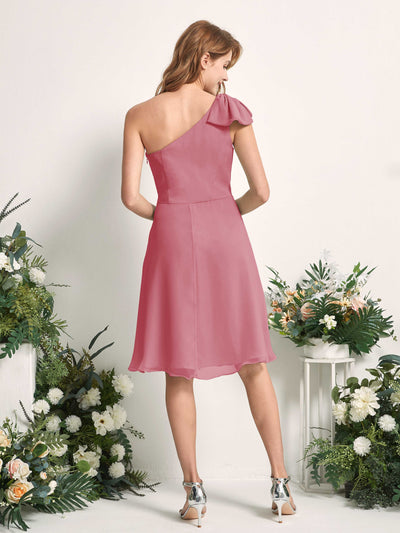 Carlyna Trapèze Décolleté Asymétrique Patineuse Robes de demoiselle d'honneur Rose Du Désert #couleur_rose-du-d-sert